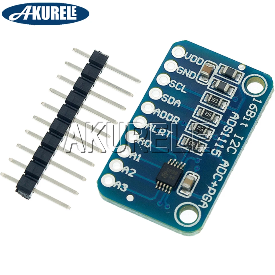 ADC Development Board, ADS1115, ADS1015, ADC, Ultra Compact, 16 precisão, 4 canais, 16 bits, conversor analógico-digital, I2C