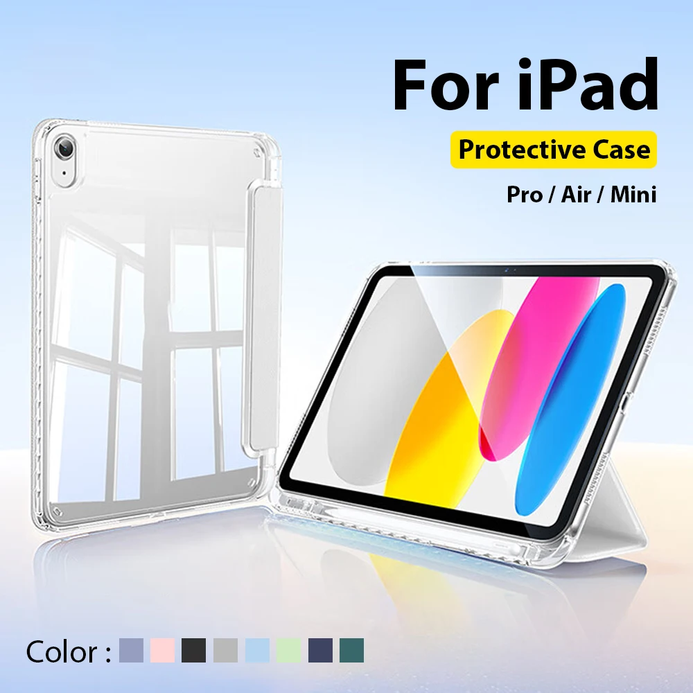 

For New IPad A16 Air 11 th M3 M2 6 5 4 3 10 9 10th 9 8 7 th Generation Funda iPad Pro M5 11 13 M4 12.9 " Mini 7 A17 Acrylic Case