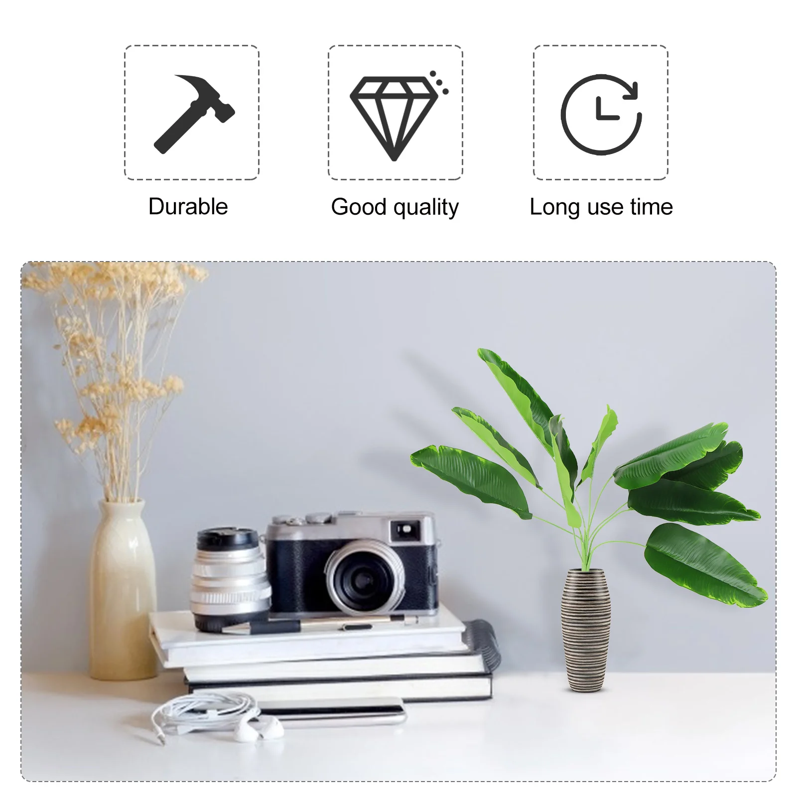 

1Pcs Simulation Banana Leaf Artificial 9 Branches Green Decorative Home Office Bedroom Fake Leaf Arrangement Supplies