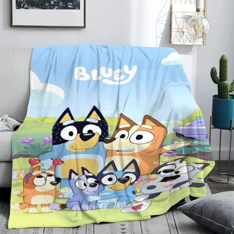 

Blueys Blanket Anime Cartoon Style Cute Flannel Dormitory Blanket Small Throw Blanket Air-conditioning Blankets Home Blankets
