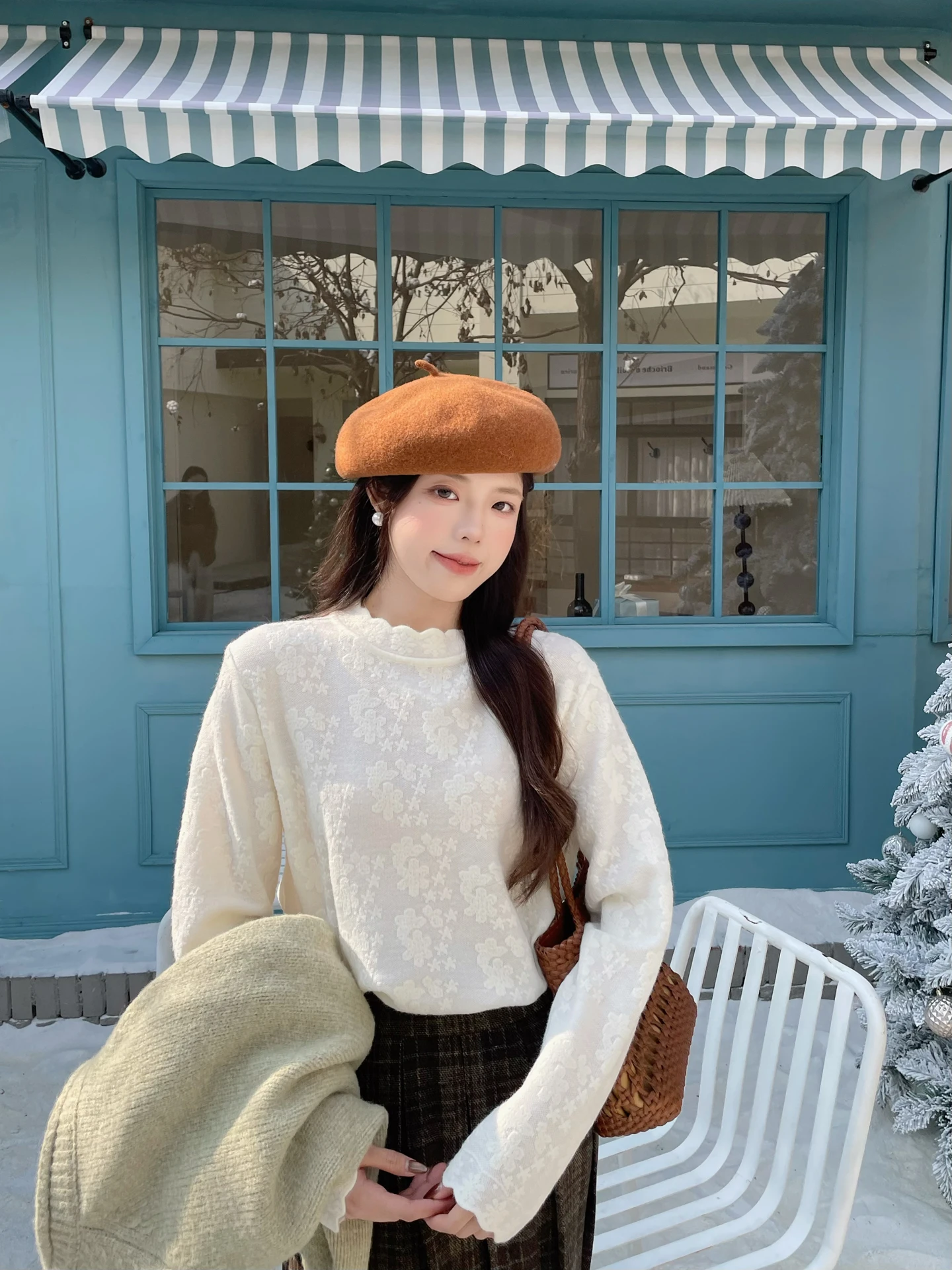 

Женский вязаный свитер-боди MOBAI с высоким воротником, осенне-зимний, французский стиль, прямой крой