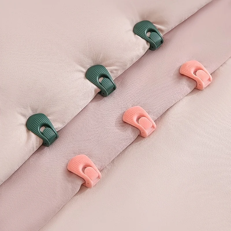 4pcs Bed Sheet No-Needle Quilt Fixers, Invisible Shell Clips Anti-Slip Sheet Fasteners for Home Hotel Bedding