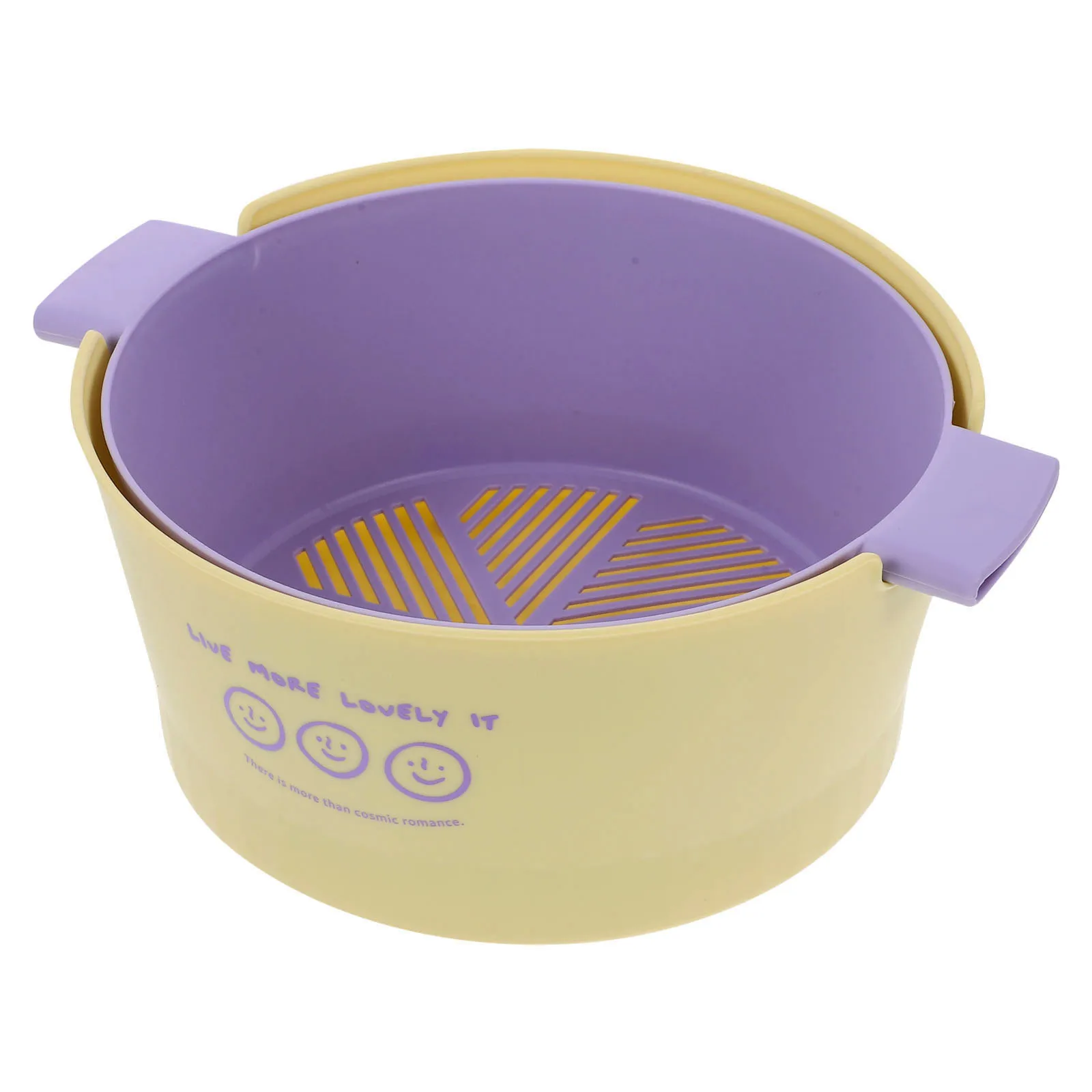 

Kitchen Draining Basket Double Layer Design Fruit Vegetable Wash Cleaning Container Multi Functional Stylish Style