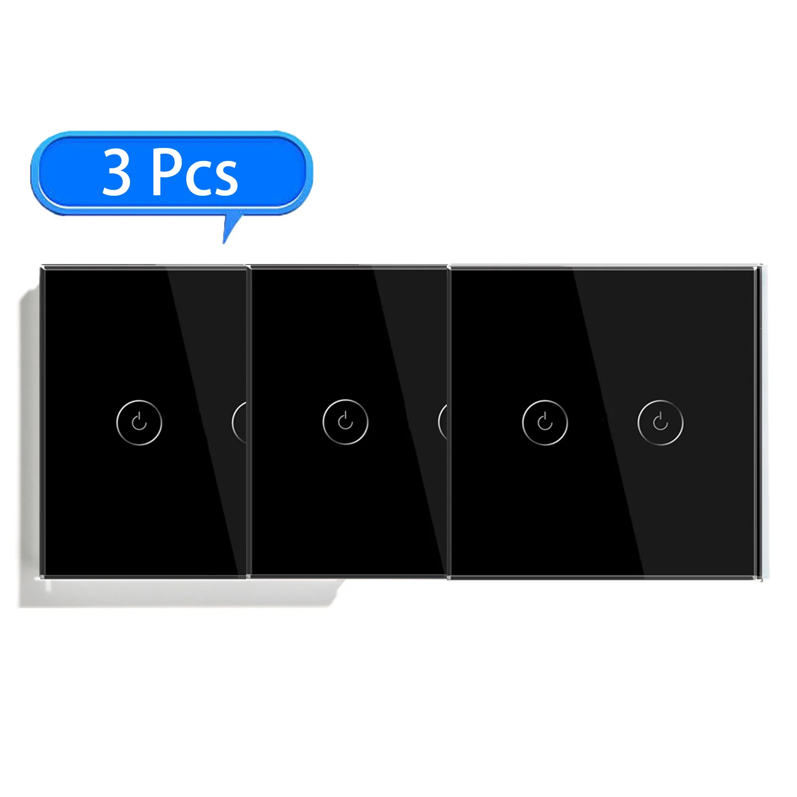BSEED WIFI Licht Schalter Smart Tuya Wand Schalter 1/2/3Gang APP Multi-Control Treppen Schalter mit Neutral Blau Hintergrundbeleuchtung Glas
