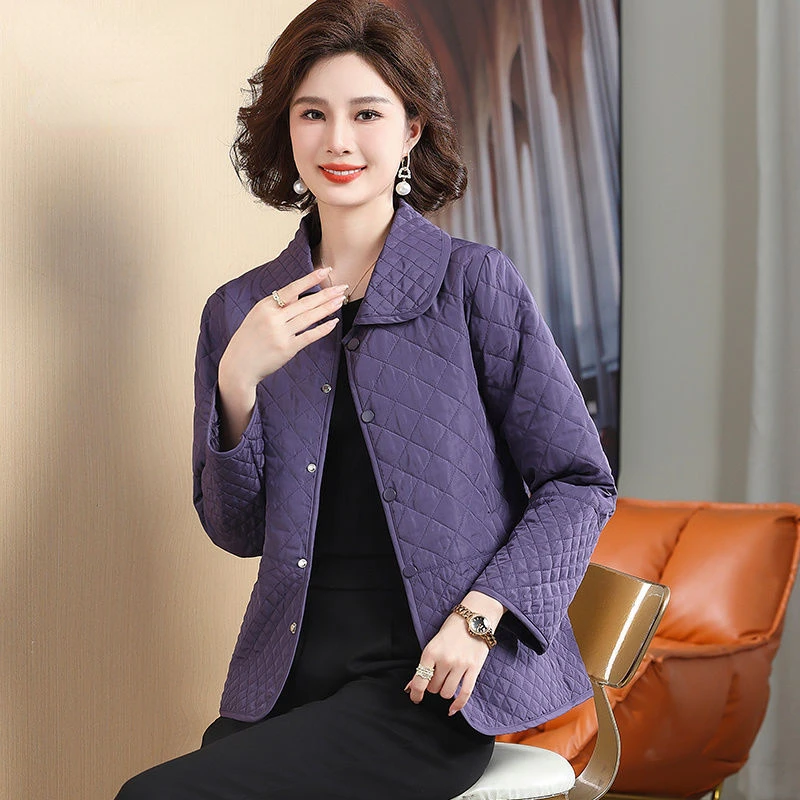 Veste matelassurera à simple boutonnage pour femme, parkas légères, manteau chaud à manches longues, poche solide, tendance vestimentaire, automne,