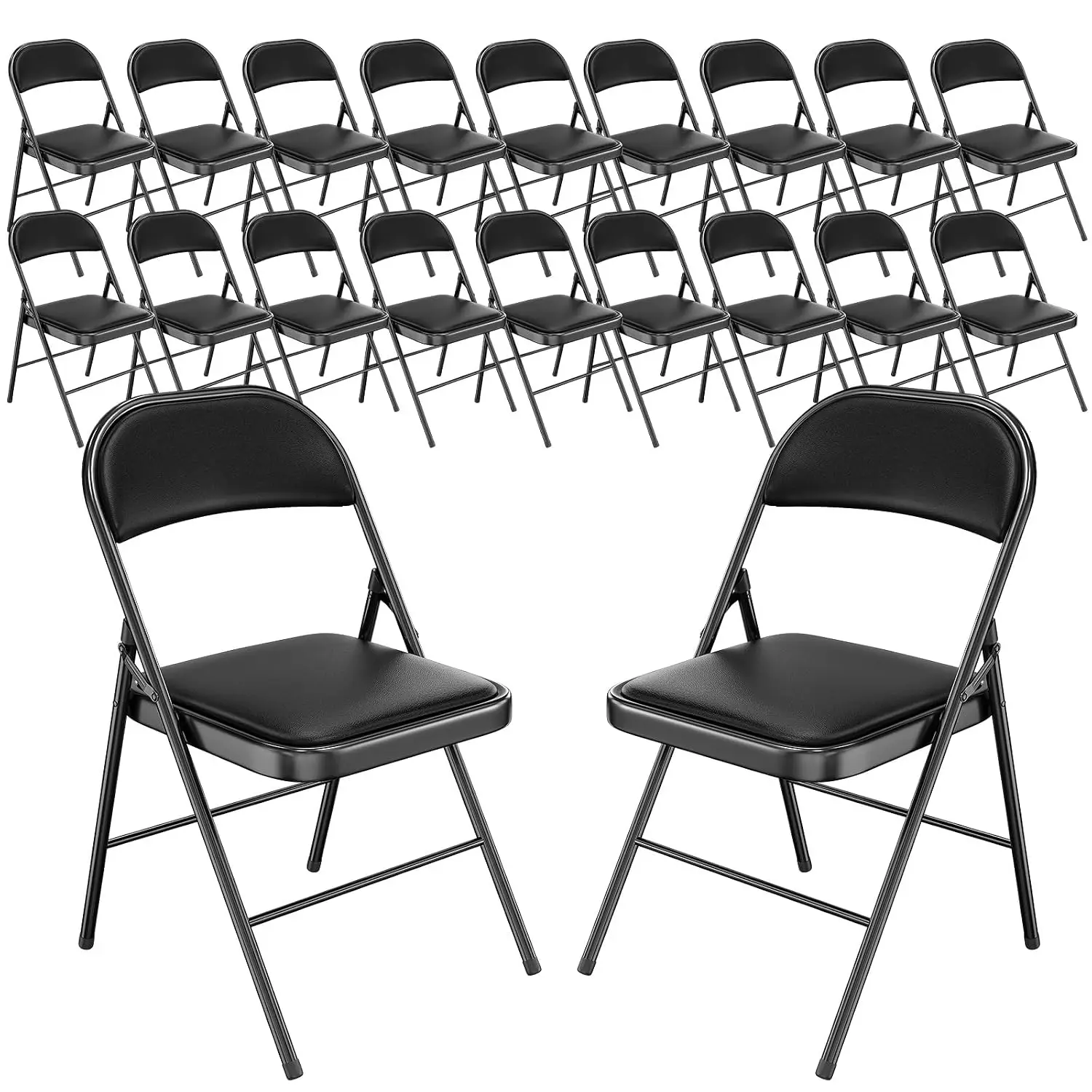Folding Chair with Comfortable Padded Cushion and Back, Portable Folding Chairs for Outside, Office Events, Customized