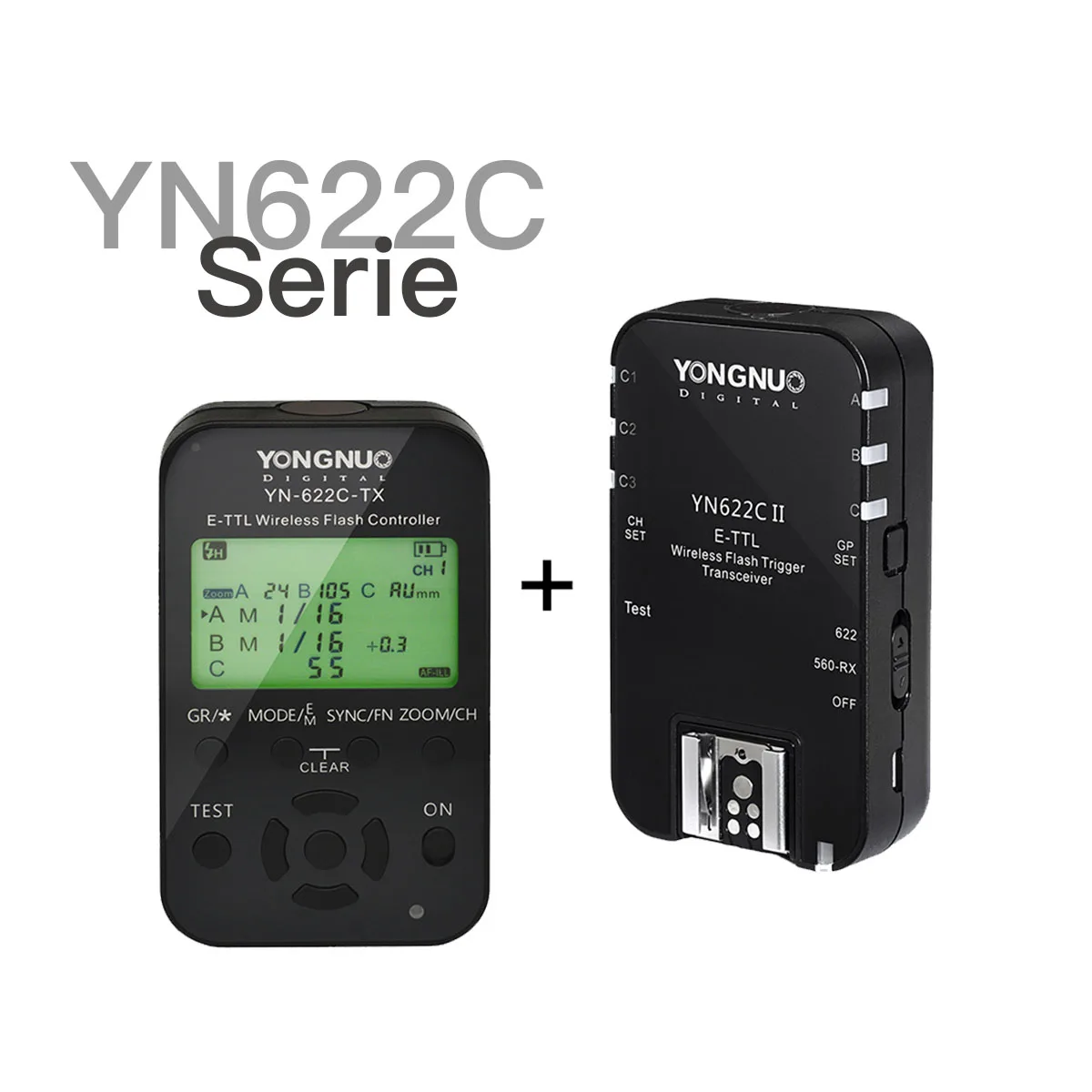 

YONGNUO Wireless TTL Flash Trigger YN622C II YN-622-TX KIT with High-speed Sync HSS 1/8000s for Canon Camera 500D 60D 7D 5DIII