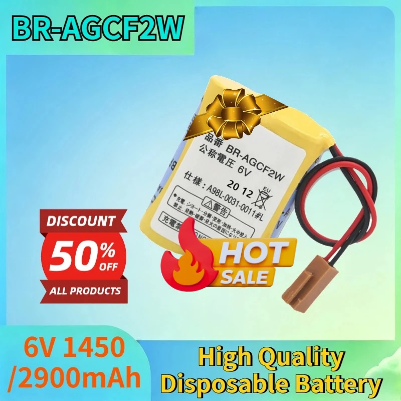 

Newest BR-AGCF2W 6V 1450/2900mAh Lithium-ion Battery Packs for BR-2/3AGCTA4A A06B-6093-K001 A98L-0031-0011 Disposable Battery