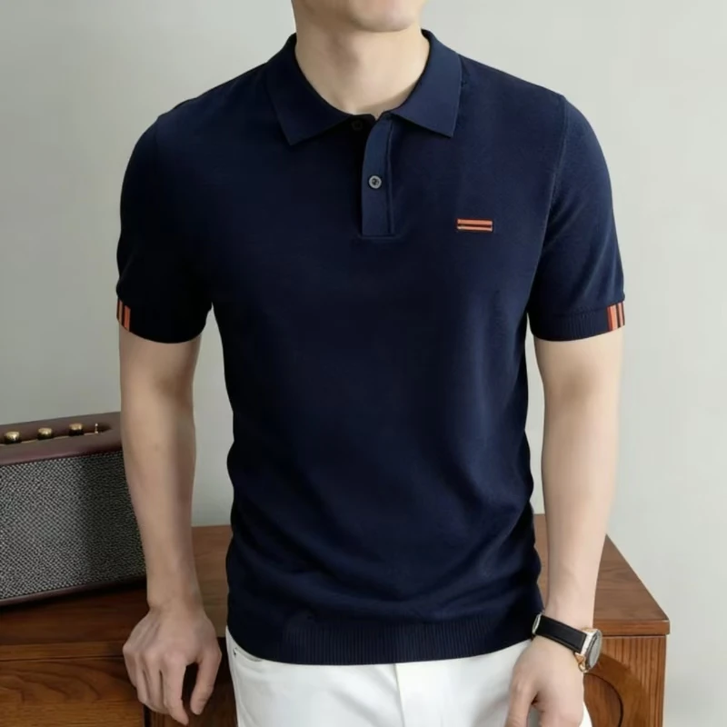 Coolness Knitwear Short Sleeve Men's Polo Shirt Viscose Polyamide Summer Top Quality Comfort Fit Stretchy Casual Polos De Hombre