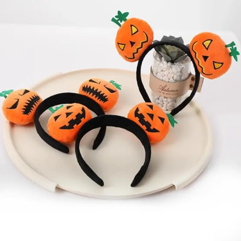 Halloween-Kürbis-Stirnband Festliches Kostüm-Accessoire Niedliches Cartoon-Puppen-Haarband Dunkler Stil Persönlichkeits-Trend Unisex-Kopfbedeckung – Detail 3