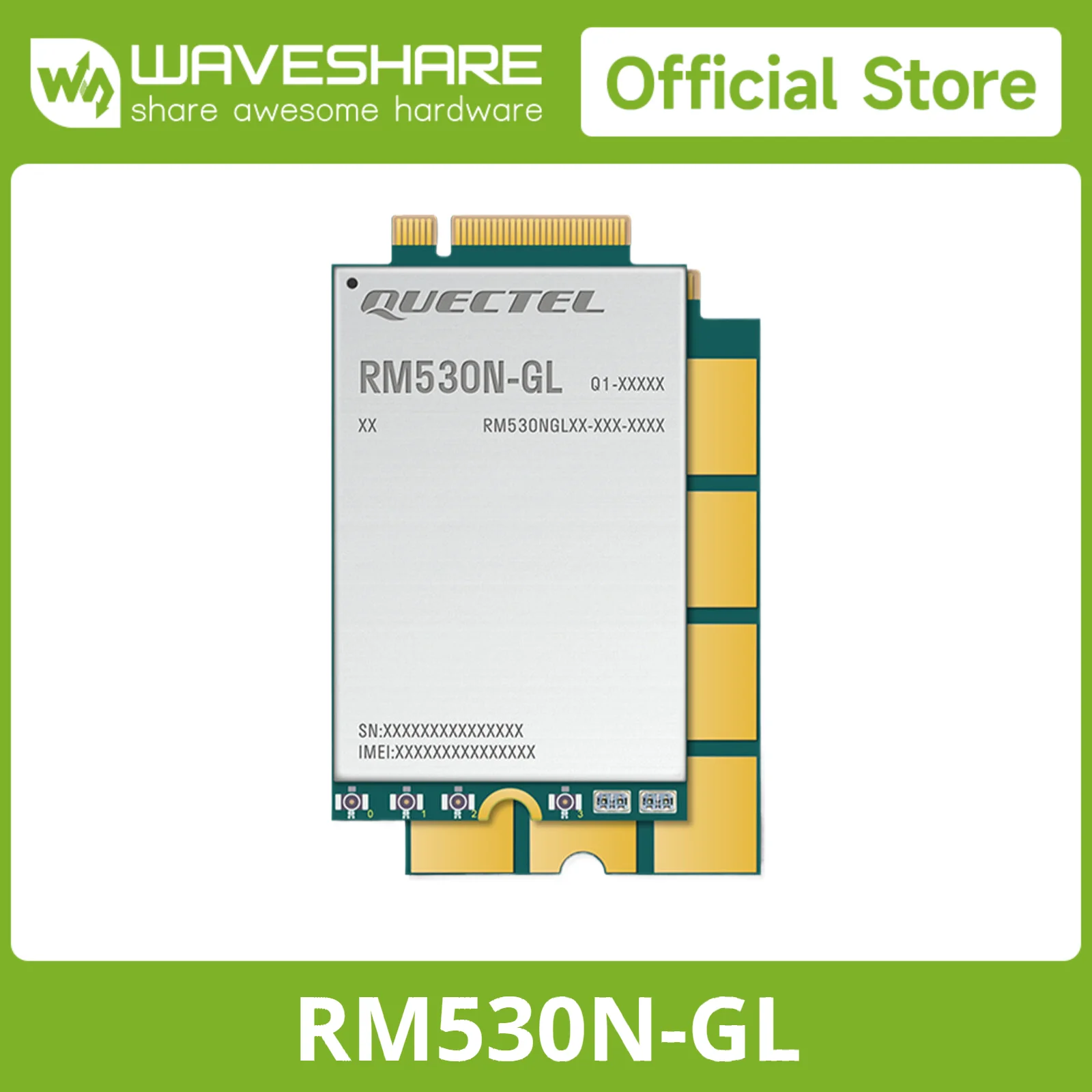 

Quectel RM530N-GL IoT 5G Global Band Module, 5G Sub-6G & mmWave Module, M.2 Form Factor With 3GPP 5G Release 16 Specification
