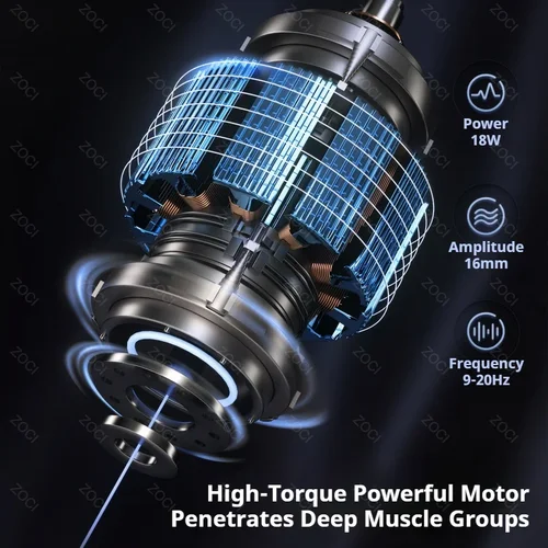 Imagen 2 del producto Mini pistola de Fascia de 99 niveles, pistola de masaje portátil de mano, pantalla Digital de vibración, masajeador muscular, masajeador de tejido profundo para el cuerpo