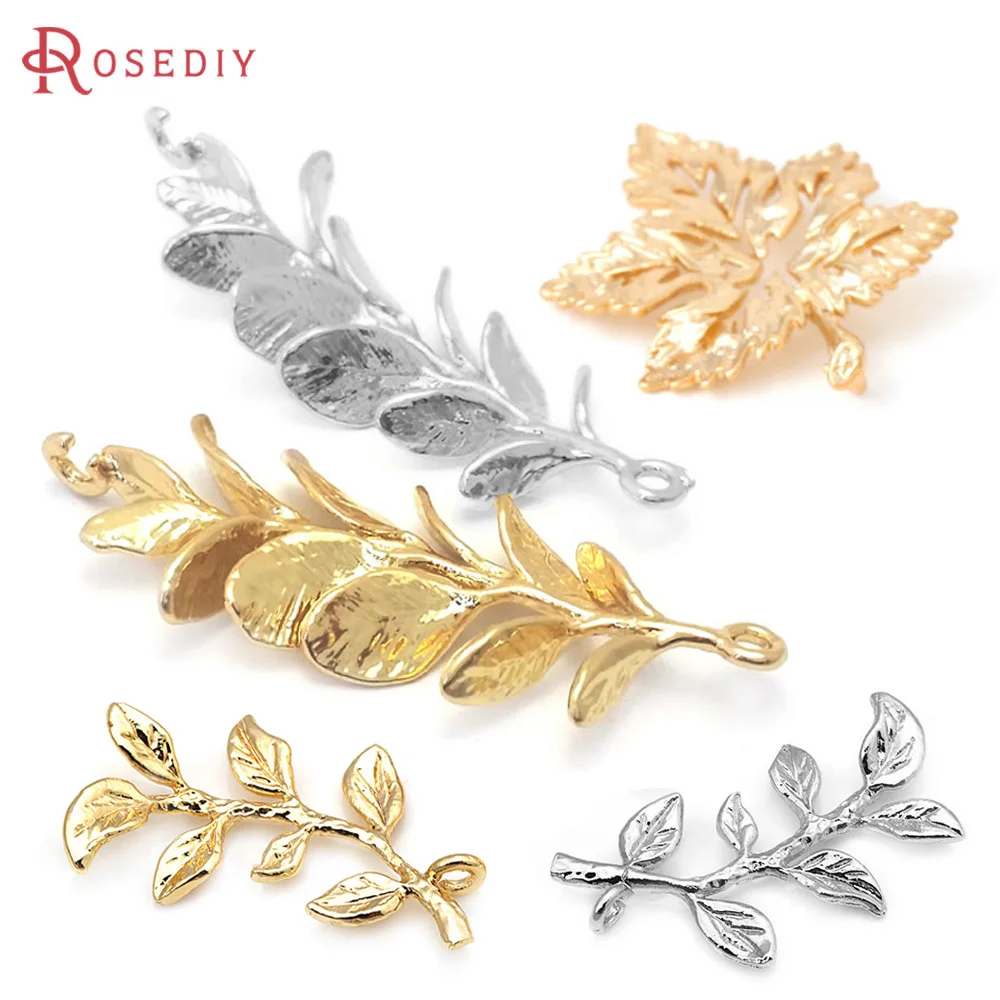 

18K Gold Color Brass Tree Leaf Leaves Charms Pendants High Quality Jewelry Making Diy Accessories