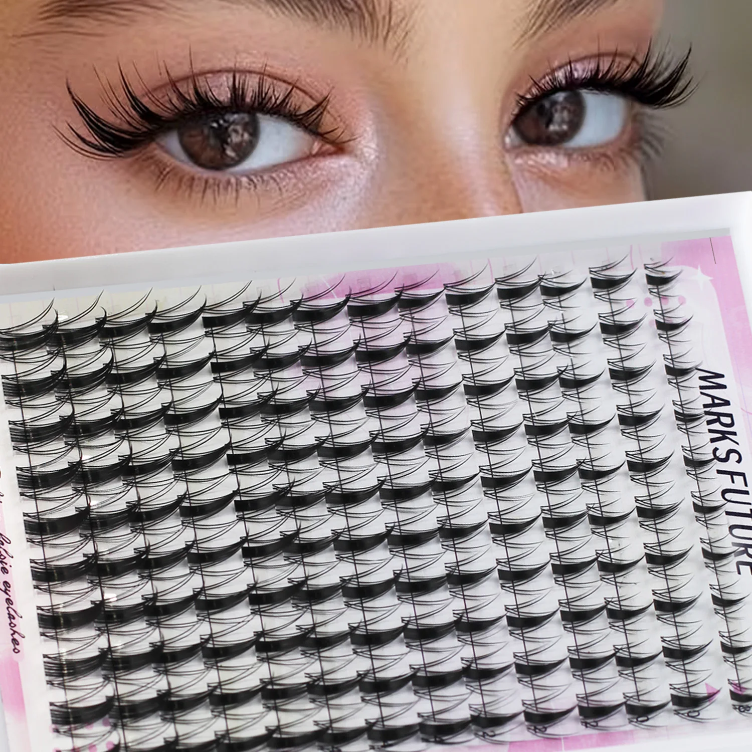 140 Piezas de Grupos de Pestañas Naturales, Grupos de Pestañas con Efecto Wispy, Curvatura C, Estilo Manga Ojo de Gato Natural, Longitudes Mixtas 8-18mm, Densas y Reutilizables, Perfectas para Principiantes, para Uso en Casa, Ideales para Fiestas, Uso Dia