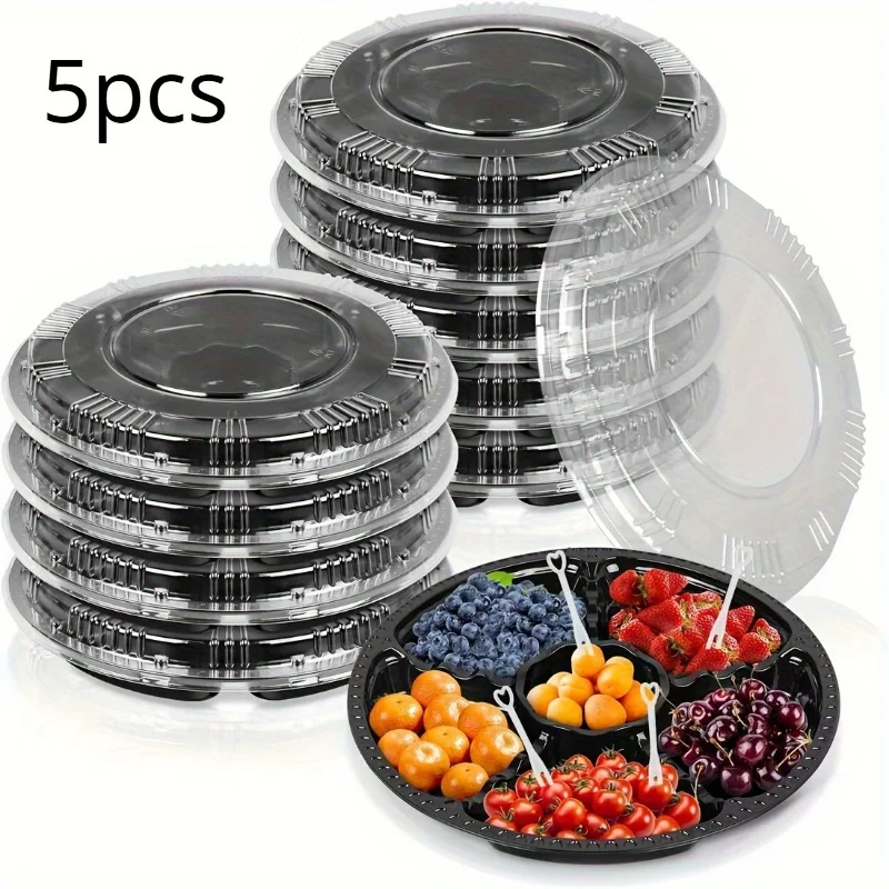 5pcs Disposable Food Storage Containers, For Snack,Fruit, Candy And Biscuit, Kitchen Organizers And Storage, Kitchen Accessories