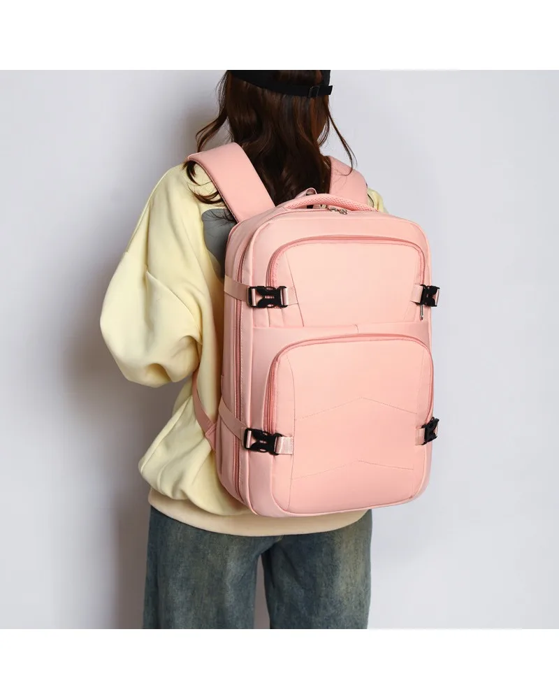 

Business Commuter Laptop Bag 2025 New Solid Color Student School Bag Large Capacity Backpack for Travel Out
