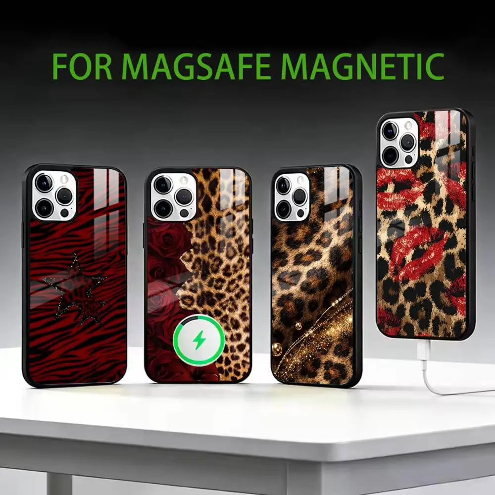 

Leopard Print for Baddies Phone Case For iPhone17,16,15,14,13,12,11 Plus,Pro Max Magnetic For Magsafe Wireless Charging