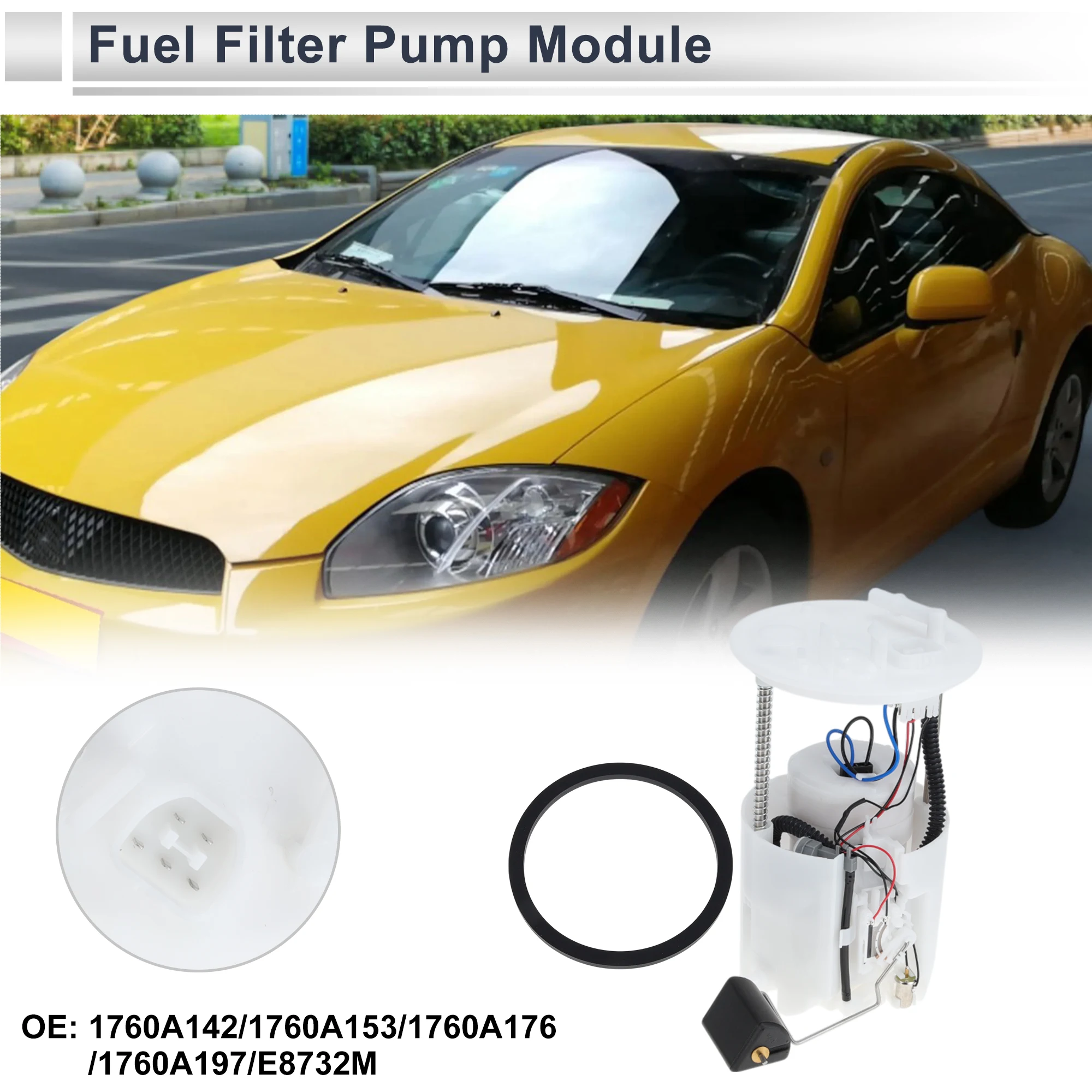 

X Autohaux Electric Fuel Pump Assembly for Mitsubishi Galant 2006-2012 L4 2.4L Petrol with 5 Pins plug Fuel Filter Pump Module