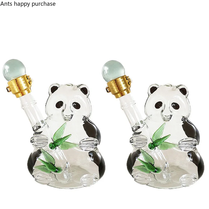 Panda Glass Bottle Liquor Bottle Flagon Wine Dispenser Decanter Wine Bottle Sealed Jar Wine Separator Hip Flasks Wine Decanter