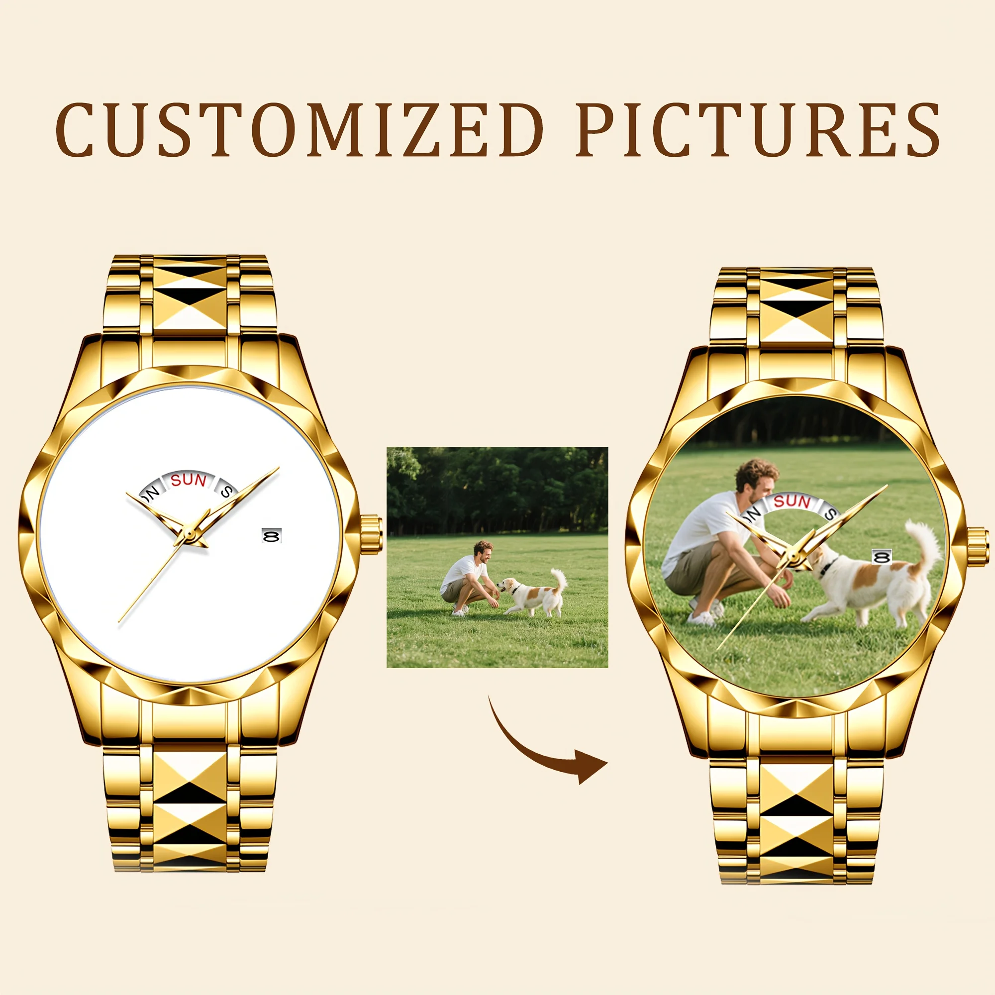 Custom Men's Bracelet Watches with Personalized Images: Waterproof Business Timepieces and Gifts Reloj Mujer Reloj Hombre