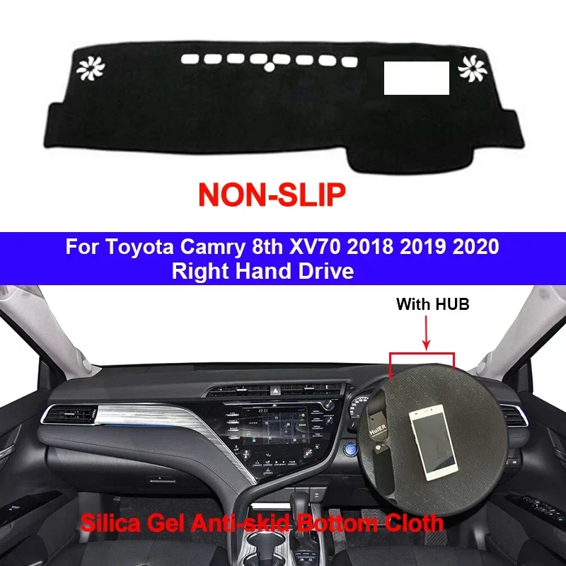 For Toyota Camry 8th XV70 2018 2019 2020 Car Interior Accessories Protective Pad Dashboard Cover Silicone Non-Slip Mat Sunshade