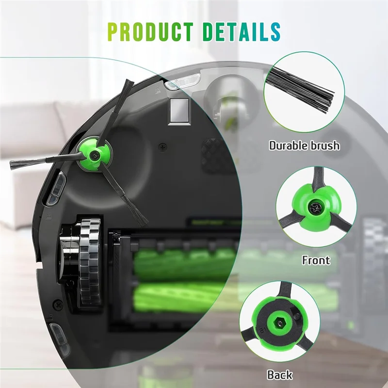 فرشاة كنس ABNO-Edge متوافقة مع Irobot Roomba I,E,&J Series I3, I3+, J5+, E5, E6, E7 استبدال الفرش الجانبية