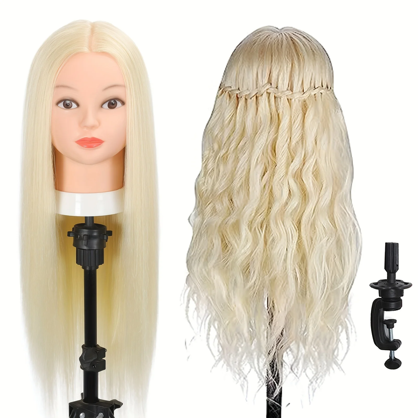 

Mannequin Head with Real Human Hair 80% 24 Inch HairCosmetology Mannequin Head to Practice Doll Heads for Hair Styling
