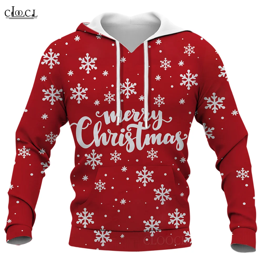 Cloocl feminino moletom com capuz gráfico 3d boneco de neve natal impresso moletom com capuz masculino pullovers casual feminino trajes de natal