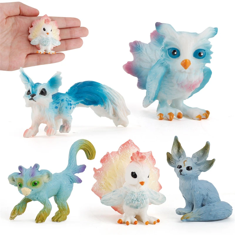 New Simulation Mythical Elf Little Bird Fox Fairy Tale Elves Mythical Beast ModelAction Figures Animal Figurines Lovely Kid Toys