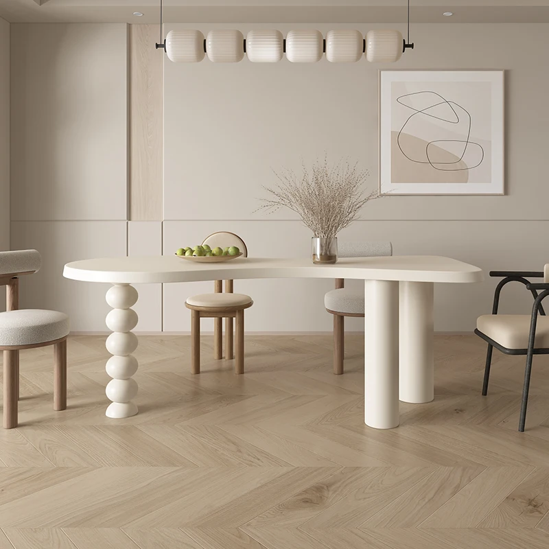 

French Retro All Wood Voge Dining Table Modern Minimalist Watertight Rectangular Table Mesas Redondas Dining Room Furniture