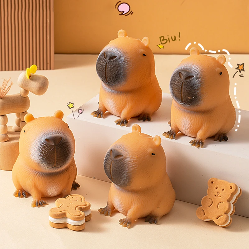 

Unique Capybara Squishy Toys Quick Bounce Squeeze Stress Ball Cartoon Animal Toy Party Favors Desk Decoration Gift For Kids