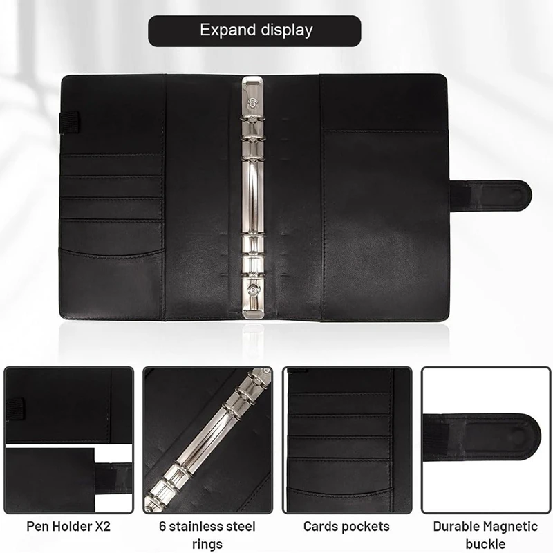 Envelopes Challenge Binder, Livro de Poupança, Kit com Envelopes em Dinheiro, Livro de Desafios para Salvar 5.050 Preto, 100 Envelopes, 1 Conjunto