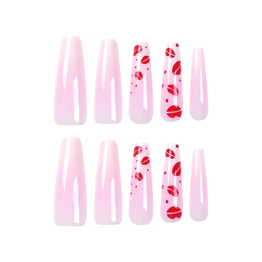 

JP2729 QTCJ 24Pcs Simple French nude white gradient manicure, waterproof and removable