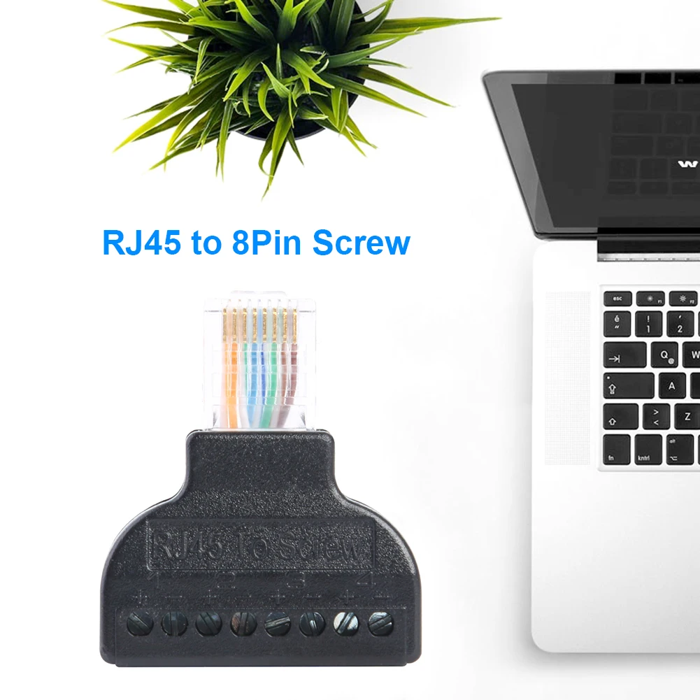 RJ45 ปลั๊ก 8 Pin AV สกรูอะแดปเตอร์สําหรับ Cat7 Cat6 Cat5 กล้องวงจรปิด DVR