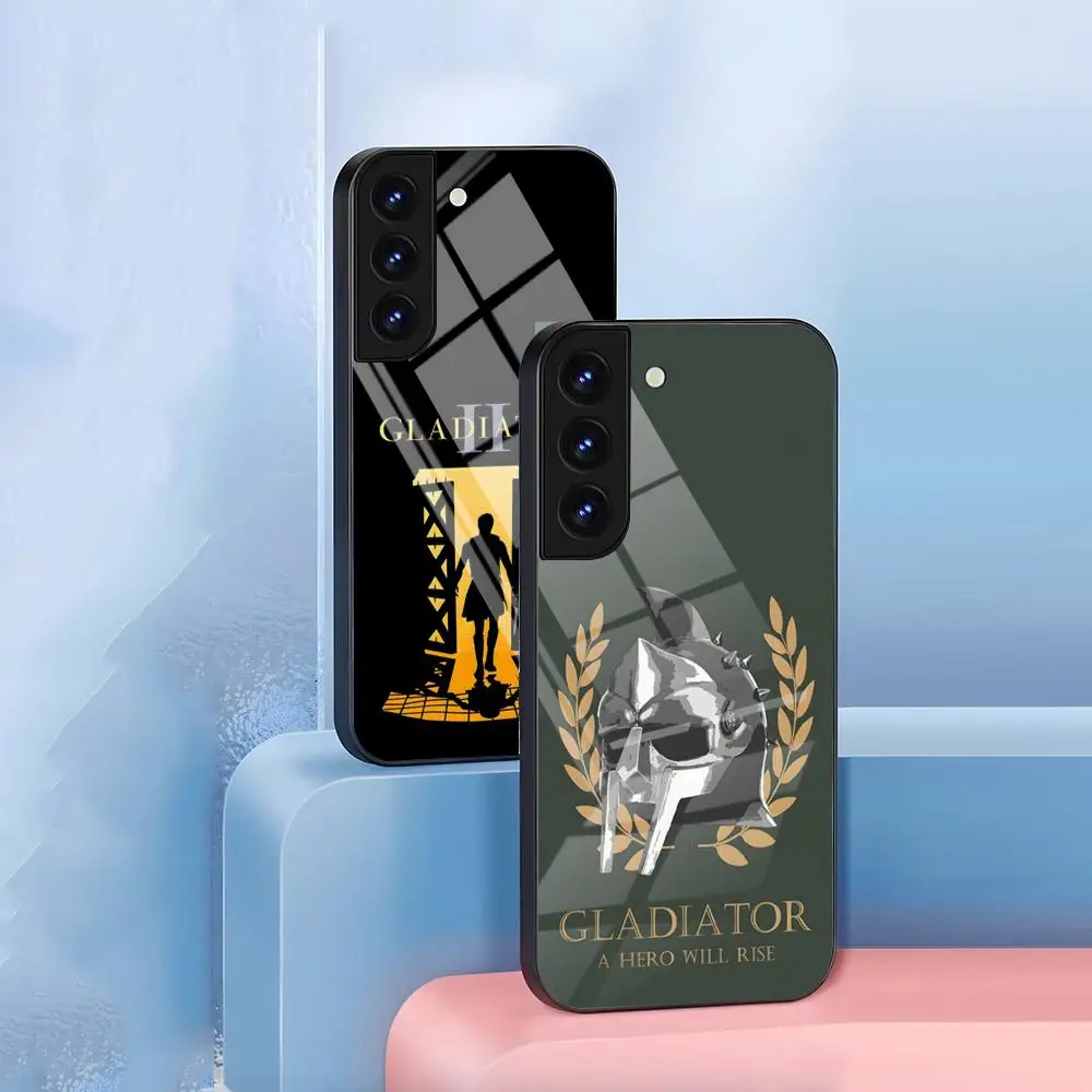 Filmserie G-Gladiator Handyhülle für Samsung S26 S25 S24 FE S23 S22 S21 Plus S20 Ultra Note20Ultra Schwarze Glasabdeckung