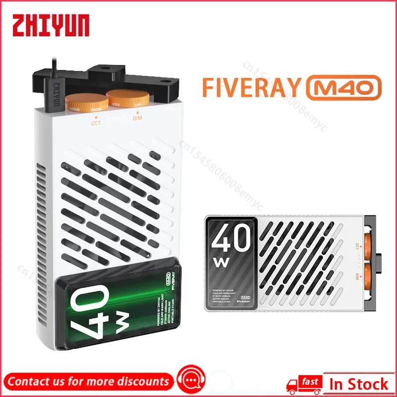 ZHIYUN FIVERAY M40 40W Mini LED Luz de vídeo portátil Luz de bolso Foto Lâmpada de vídeo Tiktok/YouTube Luz de preenchimento Fotografia Lightin