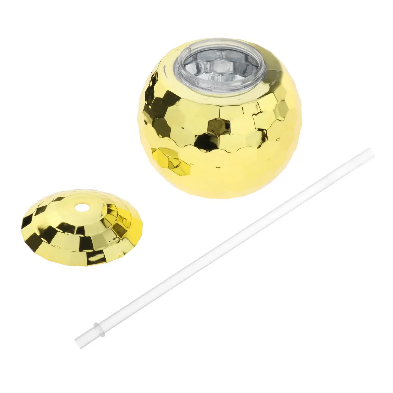 4x 20oz Disco Ball Cups Tea Bottle, Cocktail Cup with Lid and Straw Party