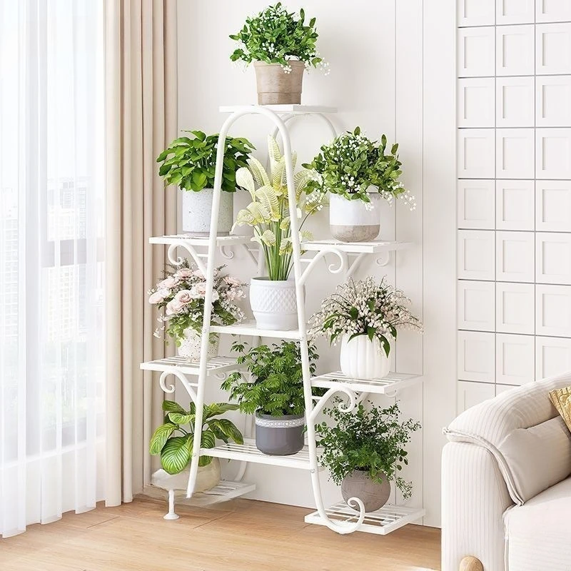 Flower rack Balcony floor-to-ceiling living room wrought iron shelf Bonsai dill pot shelf multi-layer