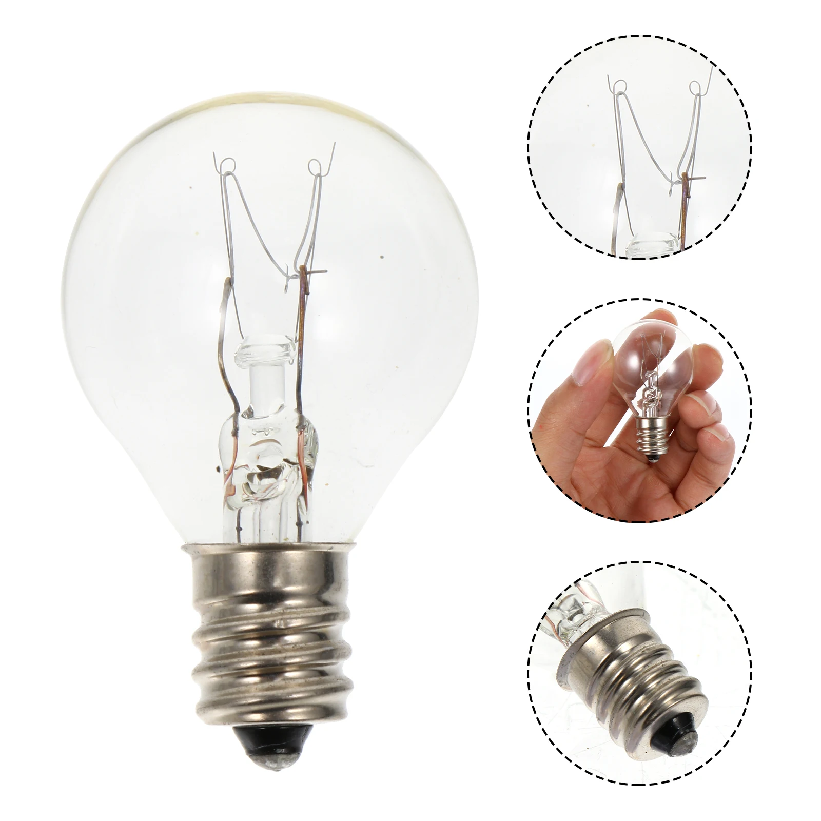 6 قطعة E12 العطر الشمع الناشر لمبات ارتفاع درجة الحرارة مقاومة واضح مصابيح كهربائية لتدفئة الشمع سلسلة أضواء مصابيح الليل #4