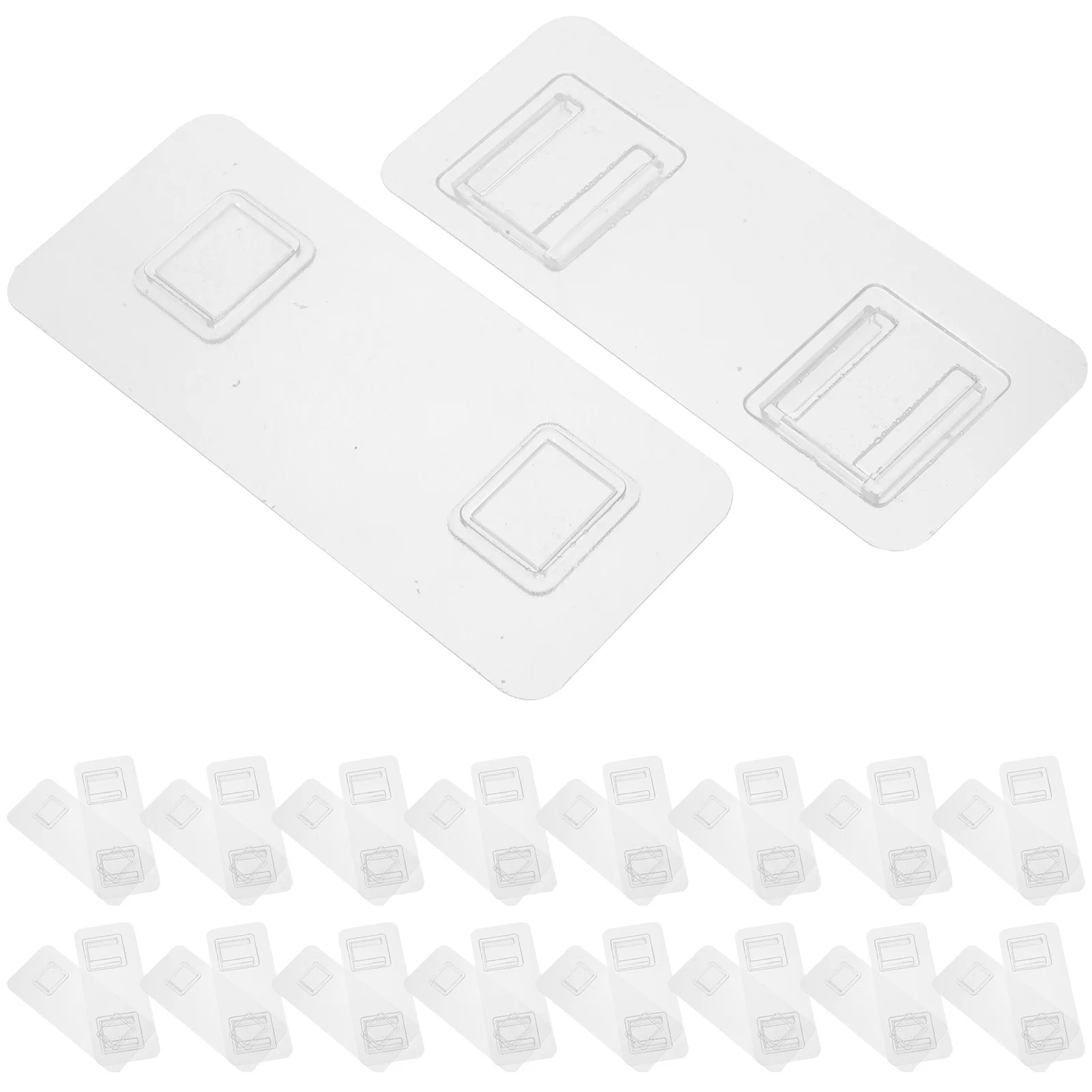 10 Pairs Wall Punch-free Buckle Household Adhesive Hook Power Strip Holder Hanger Hooks Paired for Hanging Clear Socket