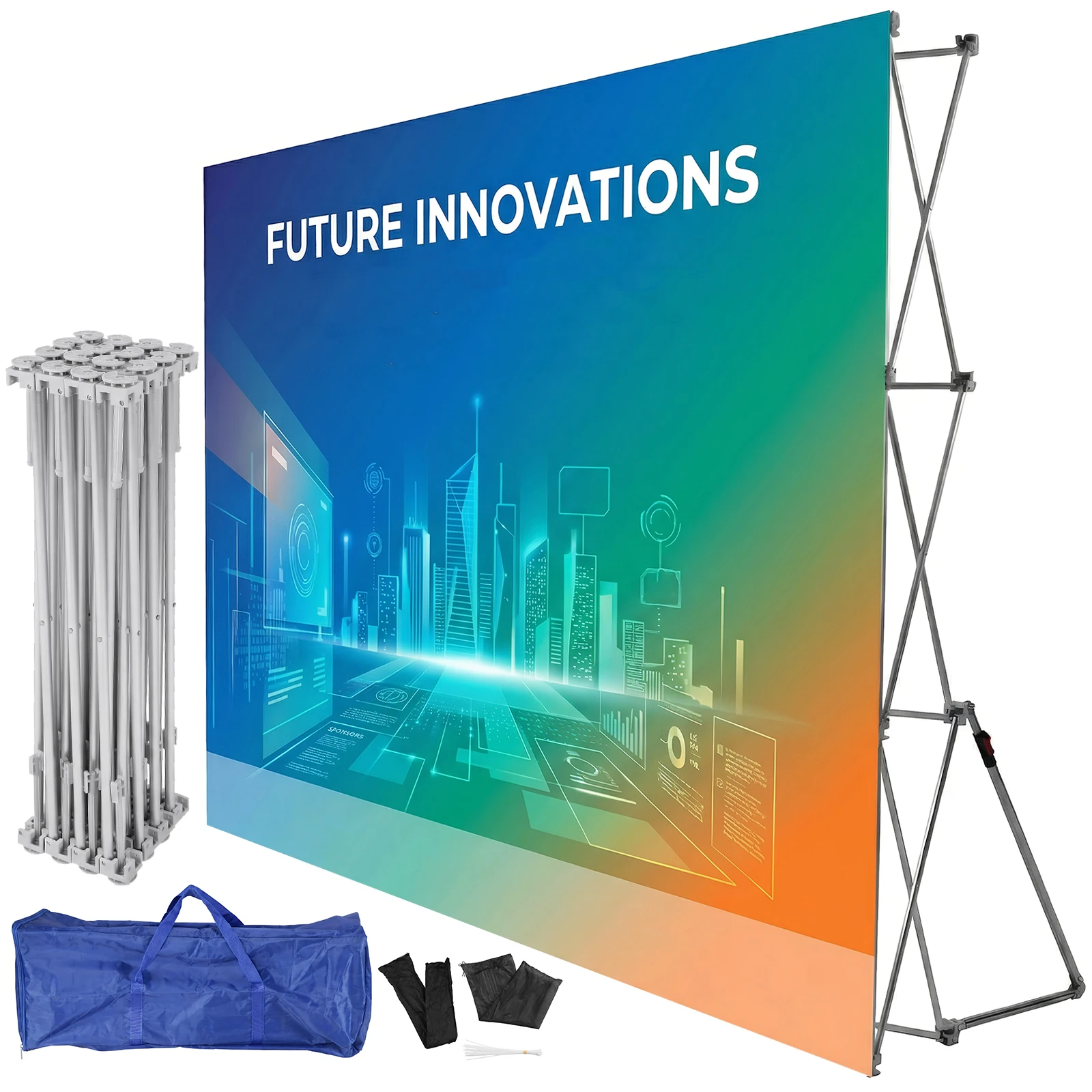 

Портативная складная рама для фотозоны с сумкой для хранения и стяжками для кабелей, легкий кронштейн для свадеб, выставок и мероприятий