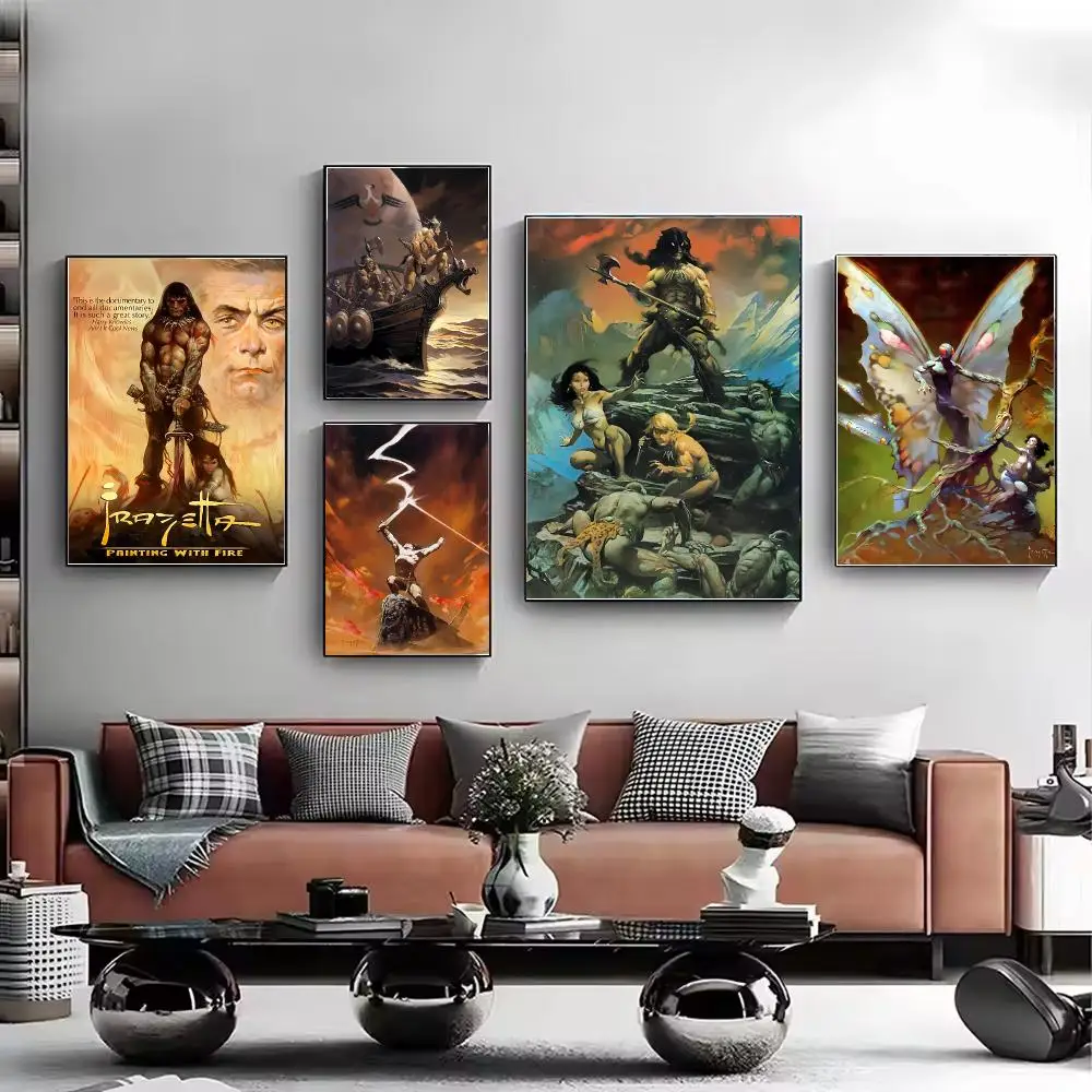 Artist Fantasy F-Frank Frazetta art Poster Stylish Wall Art for Living Room Bedroom Study Home Decor Gift