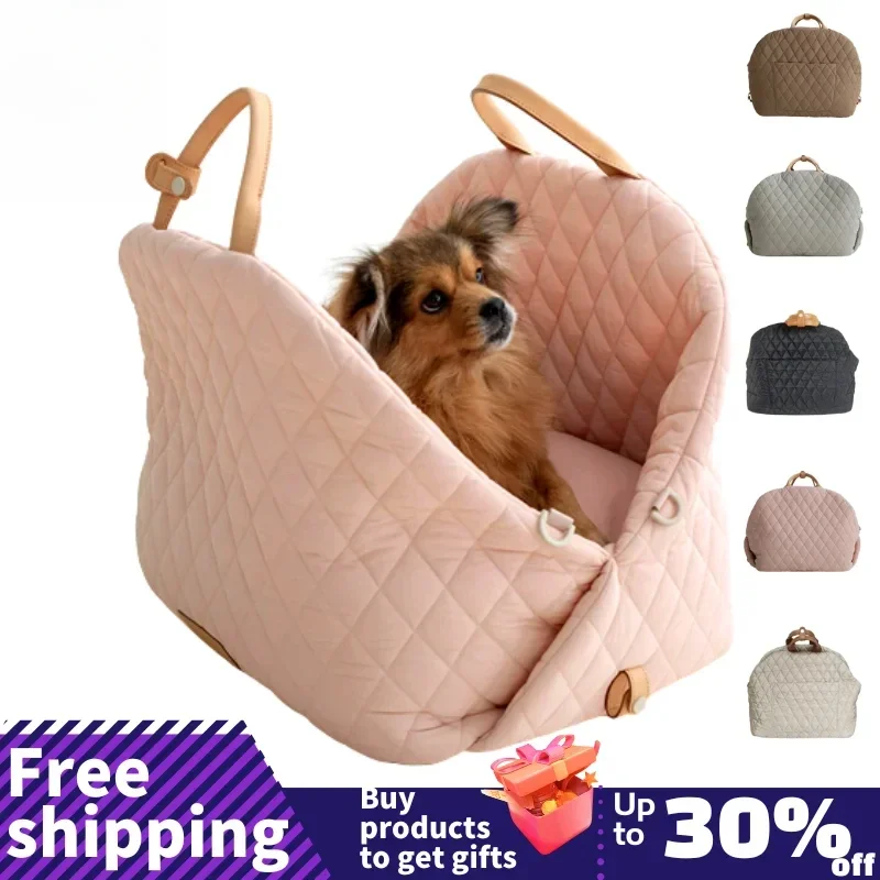 Dog Carrier Handbag Luxury Car Seat Pet Travel Bed for Small Dogs Cat Portable Washable Puppy Carrier Tote Safety Pet Booster