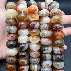 13X20mm 31PCS Large Natural Brown Uruguay Agates Quartz Nugget Abacus Rondelle Focus Beads For DIY Jewelry Making MY240918