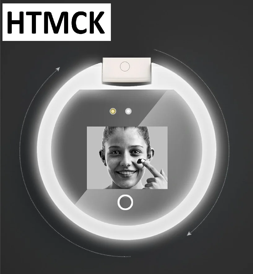 HTMCK LED & UV Visual Function Multifunctional Makeup Mirror Portable Sunscreen Detector Compact Travel Size Makeup Mirror
