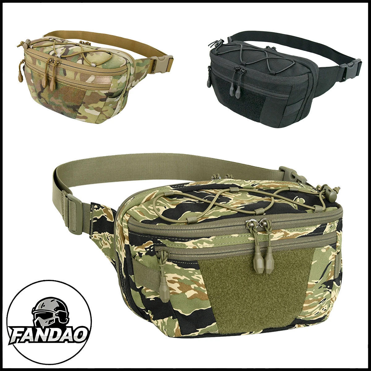 

Camo Tactical Waist Pack - MOLLE Side Pouch Multi-Functional Hiking Trekking Expansion Chest Bag Outdoor Hunting Gear Carry Bag