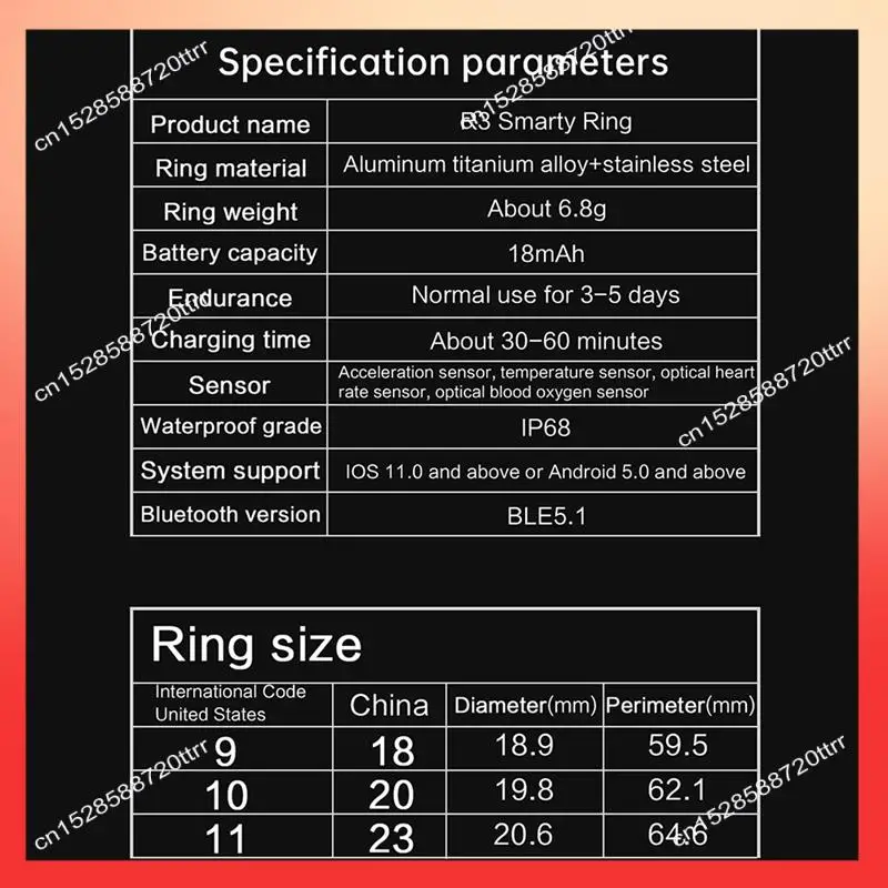 

ABNR Smart Ring Fitness Tracker With Sleep Monitoring Blood Oxygen Monitoring Body Temperature Step Counter Sport Ring Easy Inst