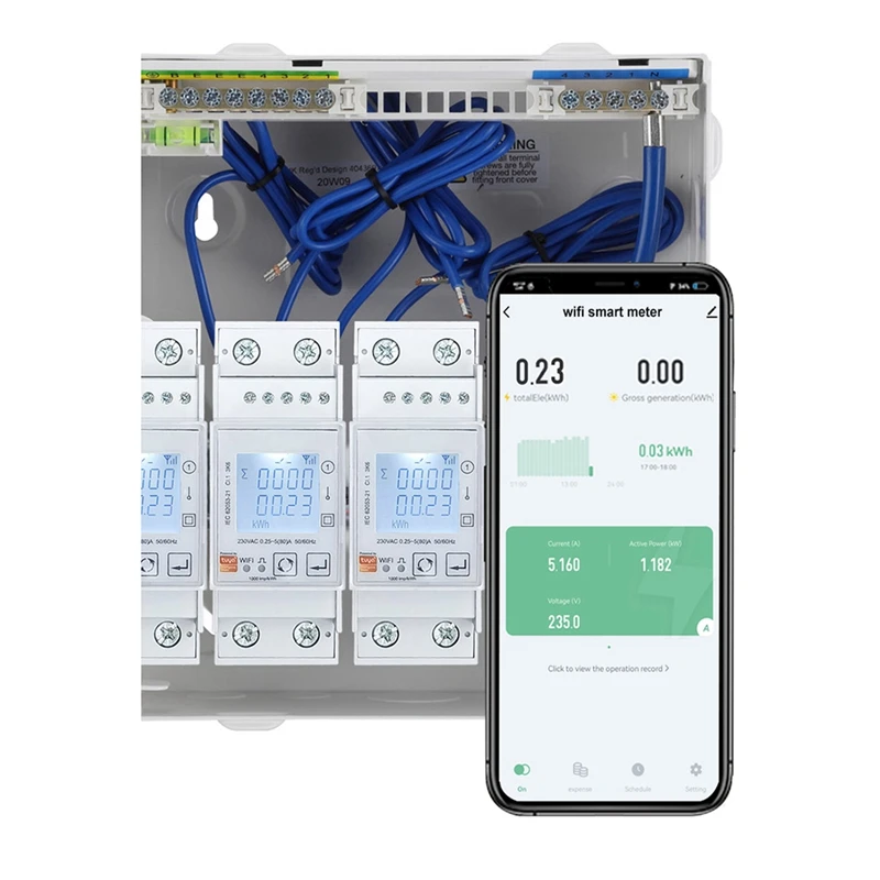 Imagem -05 - Tuya Wifi Medidor de Energia Bidirecional Monofásico 80a Kwh Monitor de Energia Wattímetro Voltímetro Amperímetro 110 v 240v pc