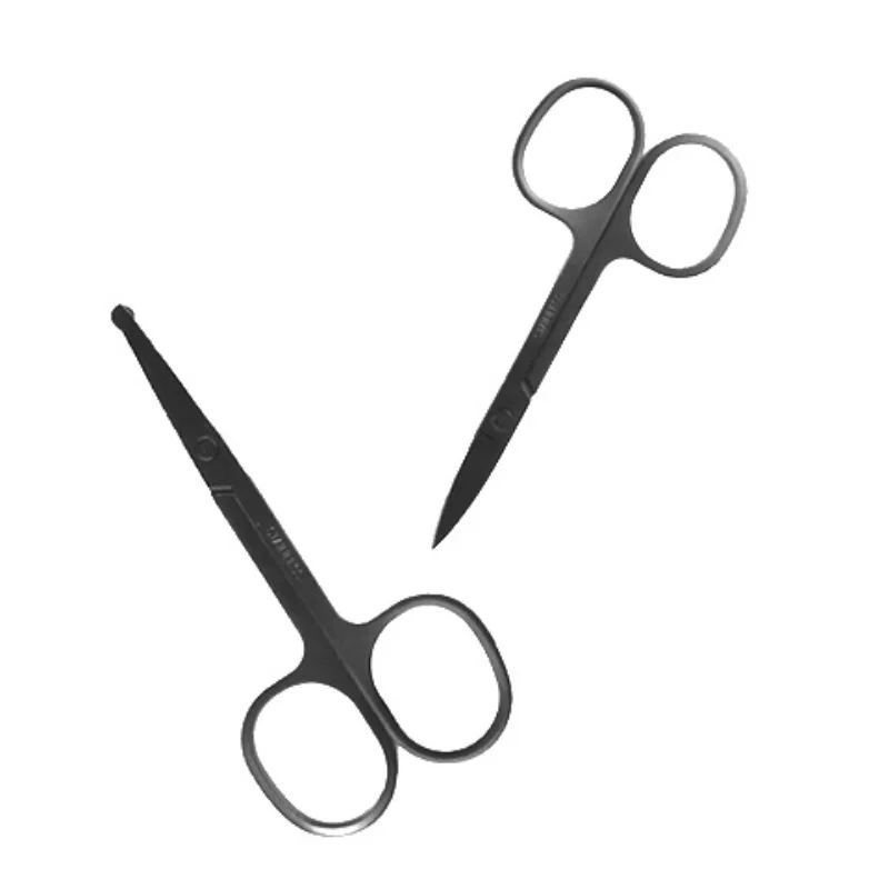 Tesoura de cabelo do nariz leve aço inoxidável apontou cabeça redonda aparador de beleza aparador de pêlos do nariz ergonomia cortador de cabelo do nariz