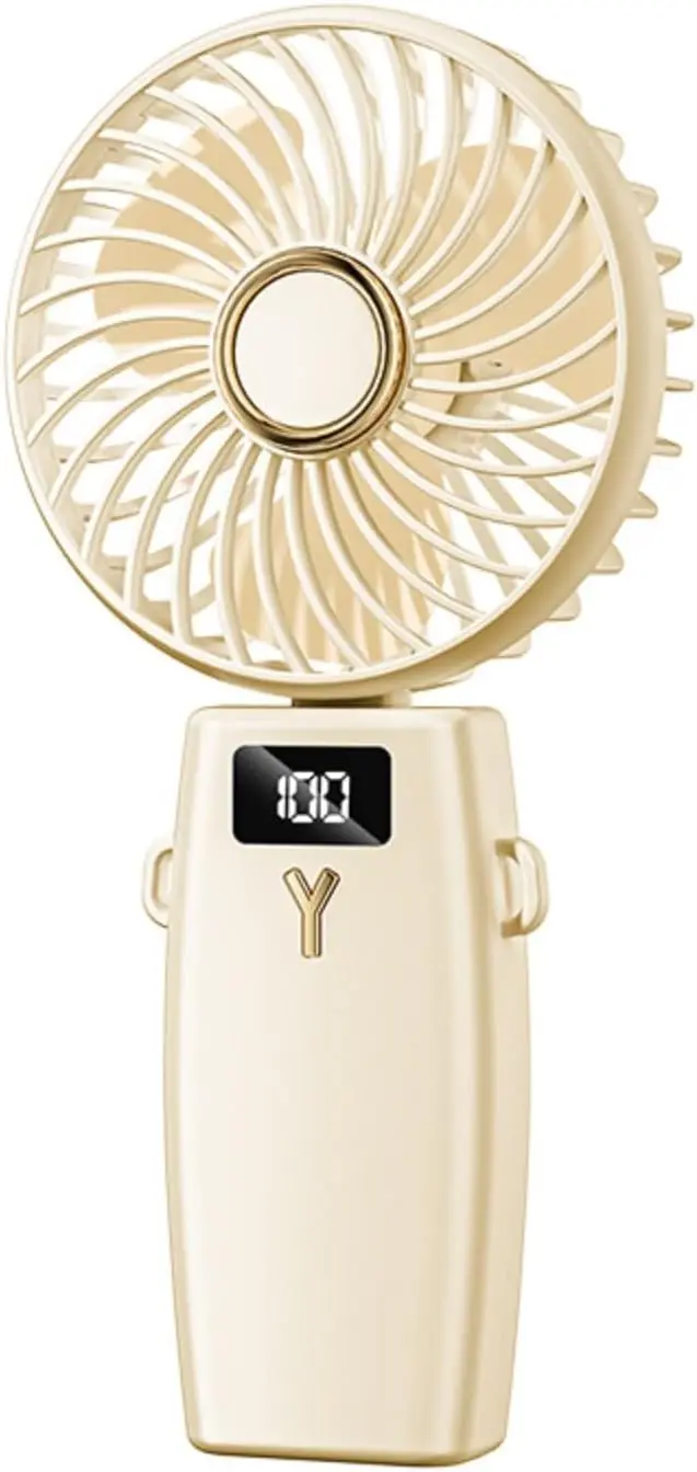 Портативный ручной вентилятор с цифровым дисплеем, мини-турбо-дизайн для уличного дома, легкие карманные вентиляторы с перезаряжаемым USB - C